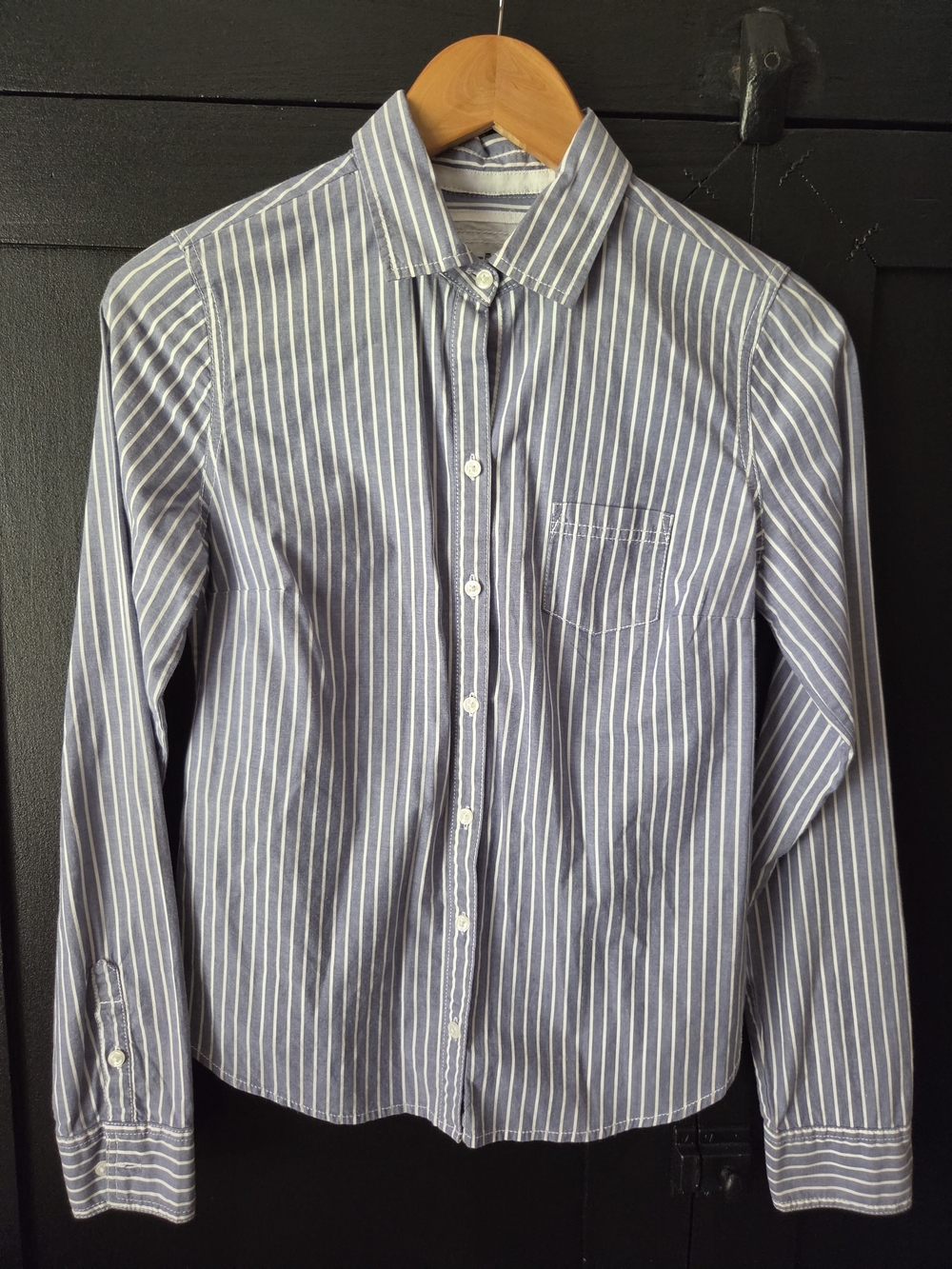 Junior's Mossimo Supply Co. Blue and White Striped Button Down